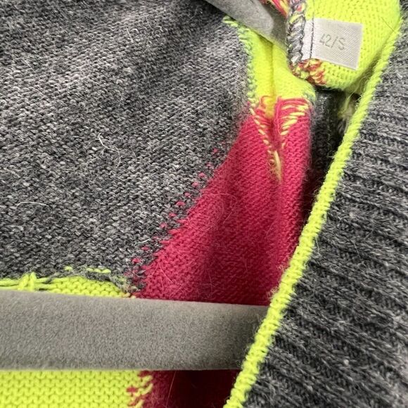 Iceberg Sweater Womens S Heart Argyle Deep V Neck Multicolor Pullover Italy - Picture 3 of 9